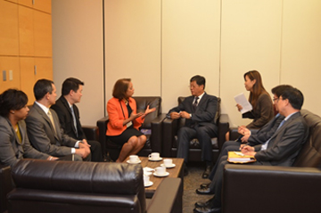 MBDA National Director Alejandra Y. Castillo met with the President of the Korean Trade Investment Promotion Agency (KOTRA) for the signing of the MOI between the two agencies and discussion on how Korean American business owners can expand their businesses globally to the Korean market.