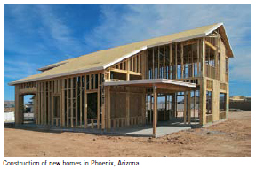 Construction of new homes in Arizona