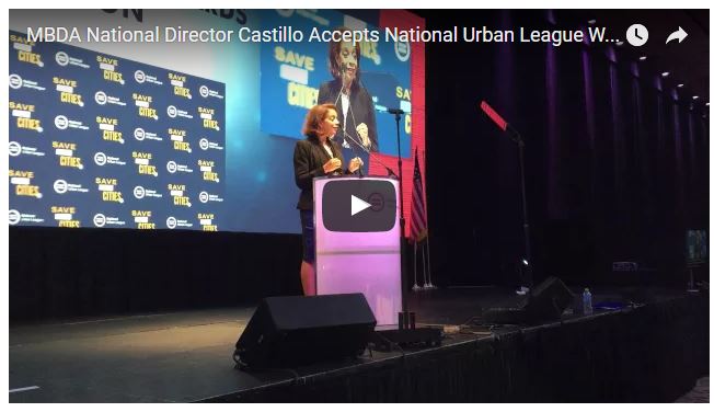 Director Castillo accepts her 2016 Women of Power Award from the National Urban League