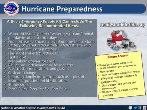  Graphic on Hurricane Preparedness. Credit: National Weather Service Miami/South Florida.