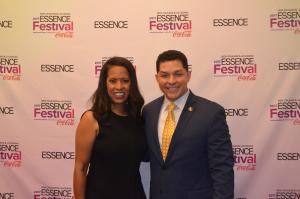MBDA Acting National Director Chris Garcia poses with President of Essence Communications, Inc. Michelle Ebanks