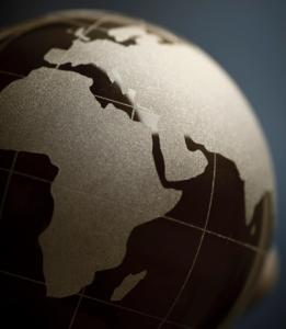 Globe on Africa