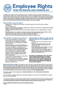 Employee Rights Under the NLRA Poster