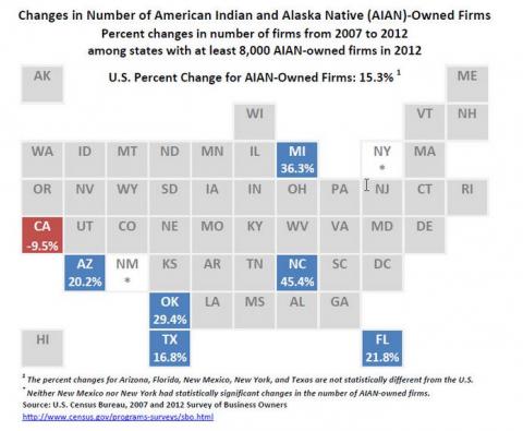Changes in # of American Indian and Alaska Native (AIAN)-Owned Firms