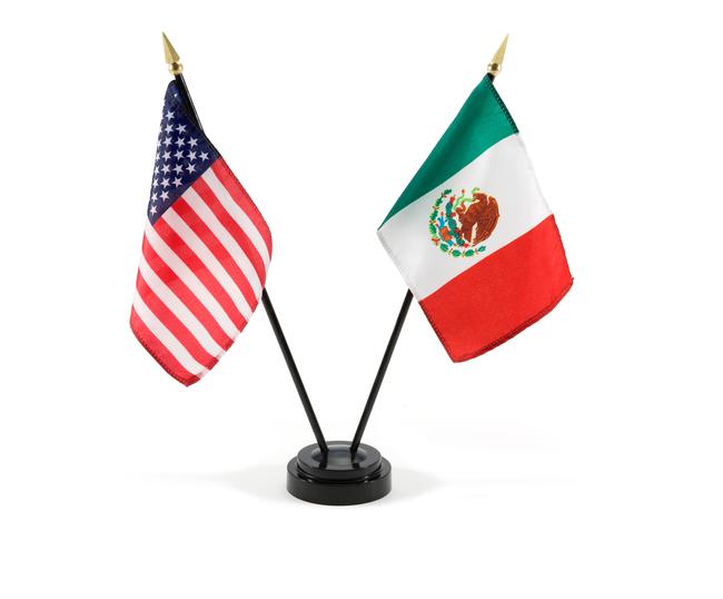 USA Mexico Flags
